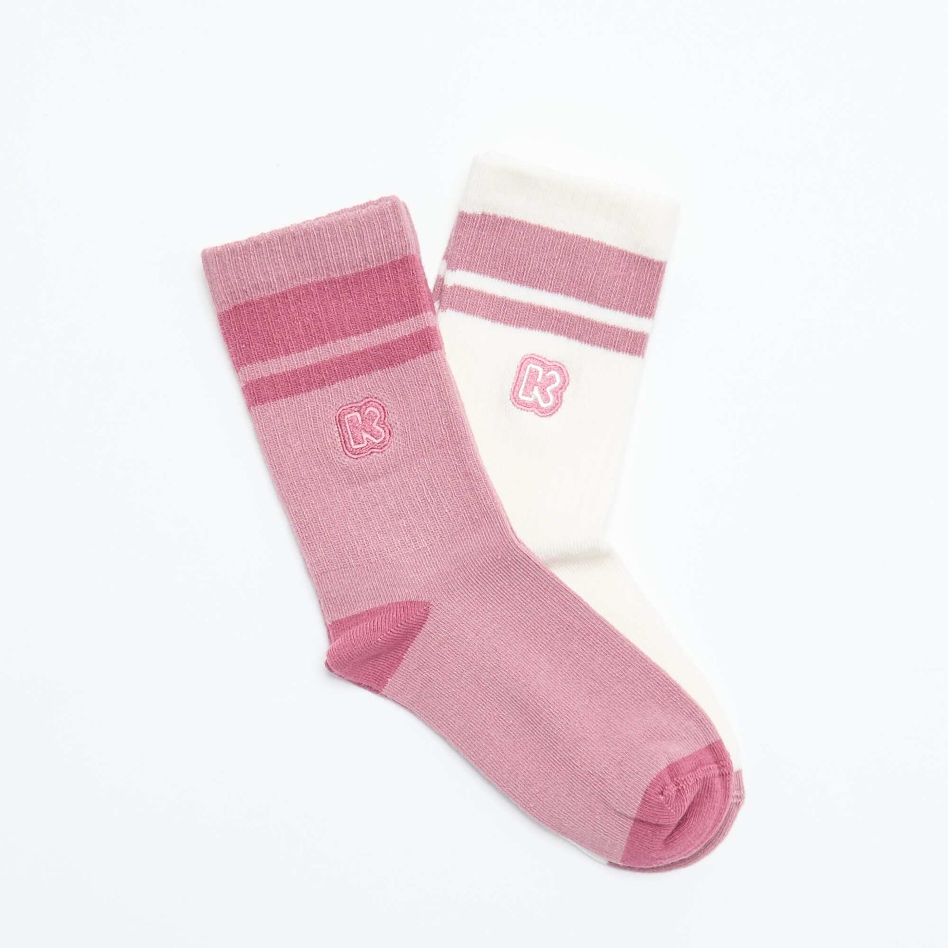 2-pack Crew Socks - Ze Marker PINK