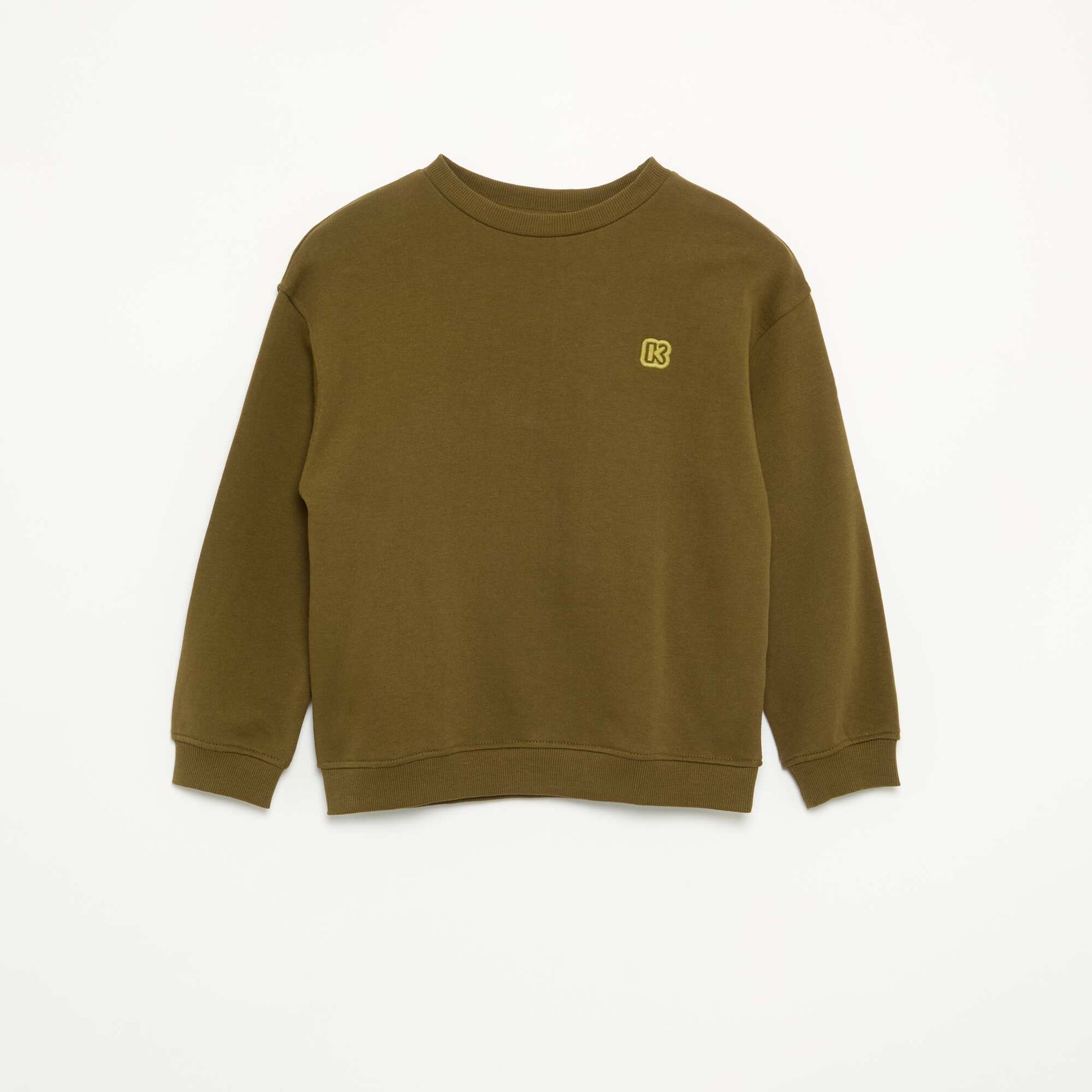 Plain unbrushed fleece sweatshirt - Kiabi KHAKI