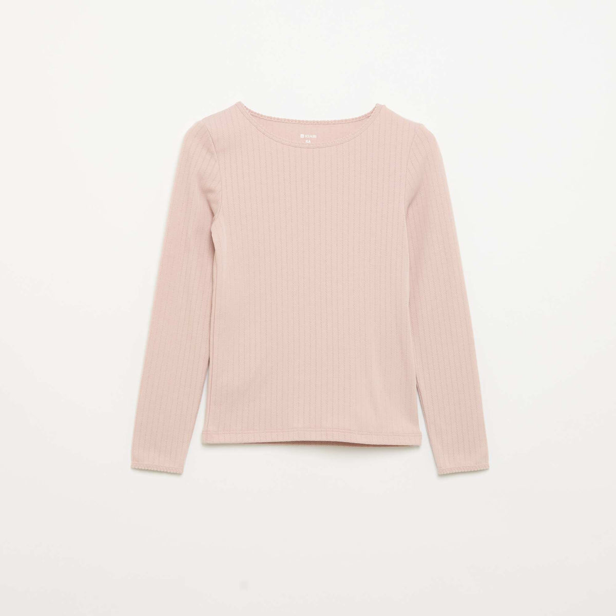 Pack of 2 Fancy Knit Long-Sleeved T-shirts BEIGE