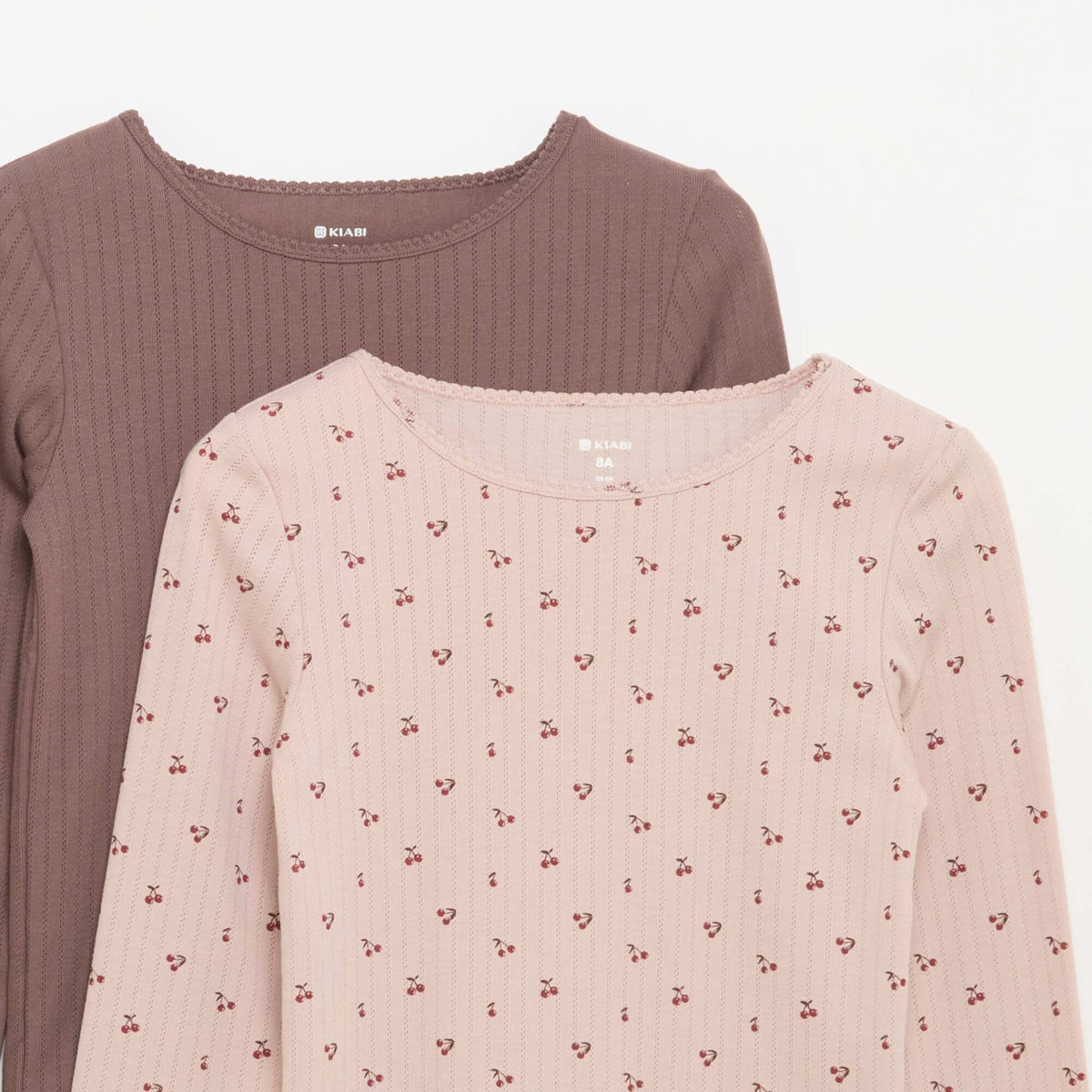 Pack of 2 Fancy Knit Long-Sleeved T-shirts PINK