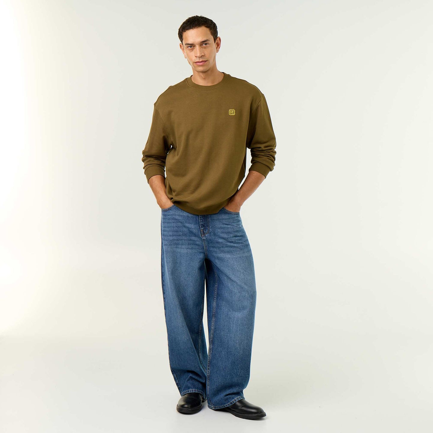 Round Neck Sweatshirt - Kiabi GREEN