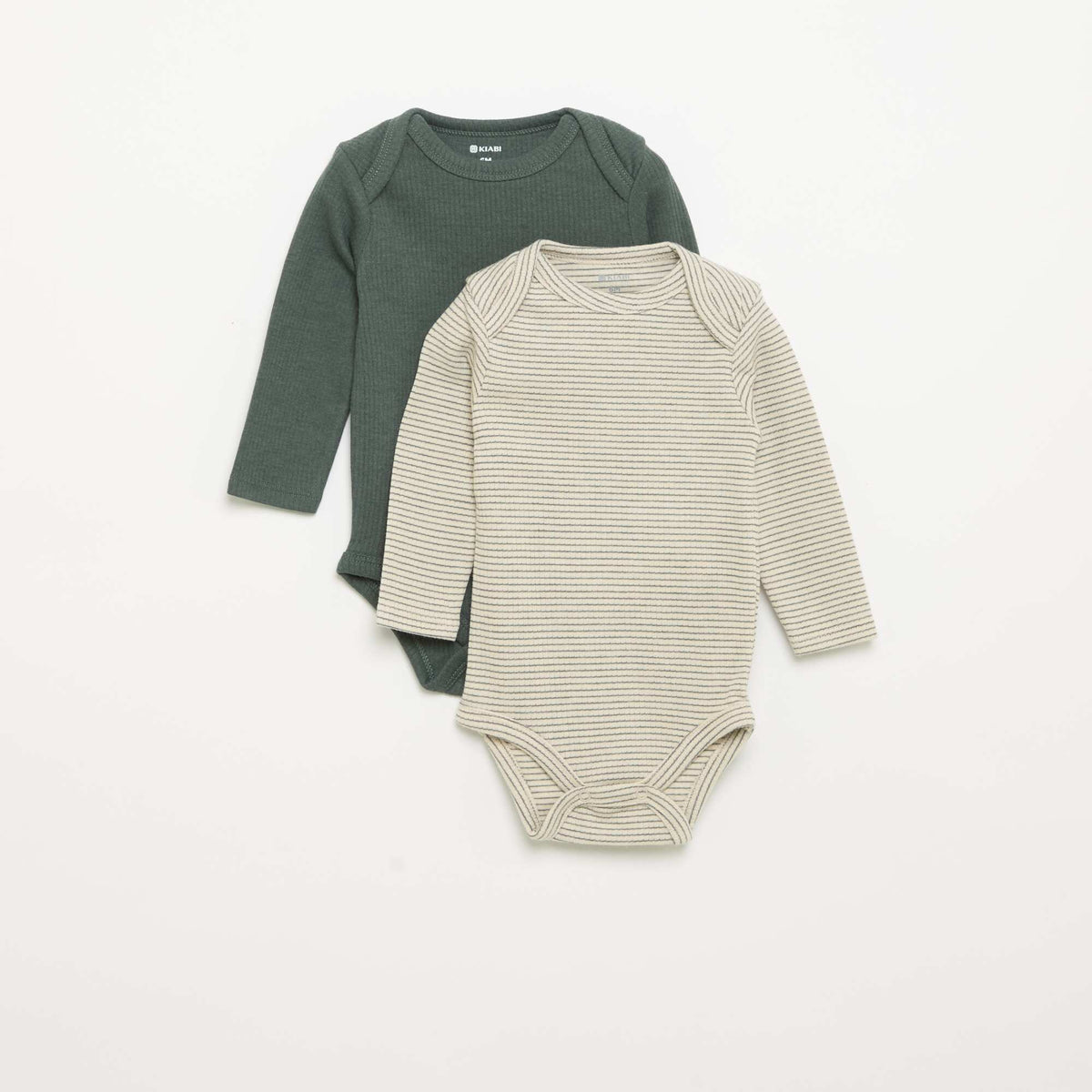 Pack of 2 long-sleeved bodysuits BEIGE