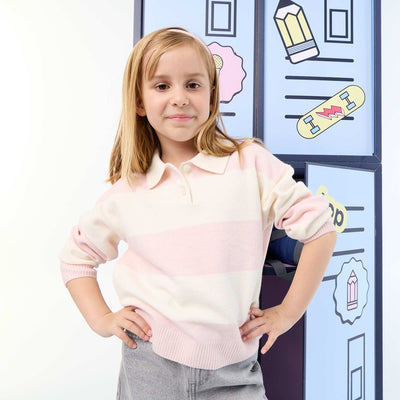 Warm Polo-Neck Sweater PINK