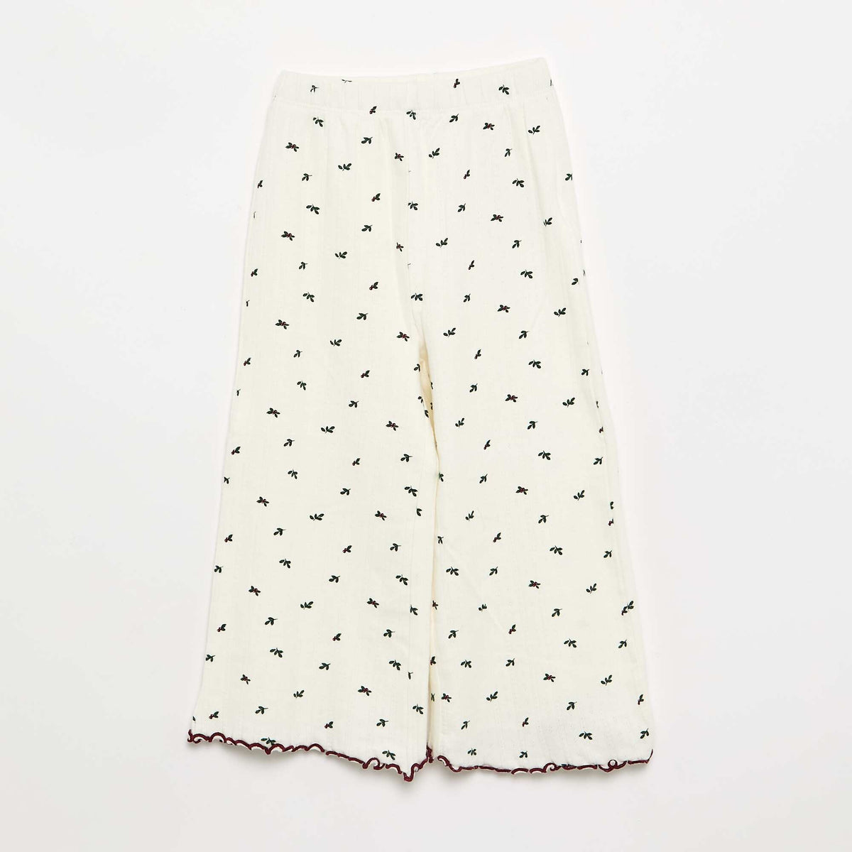 3-piece Pyjama Set - T-shirt + Trousers + Sleeveless Vest WHITE