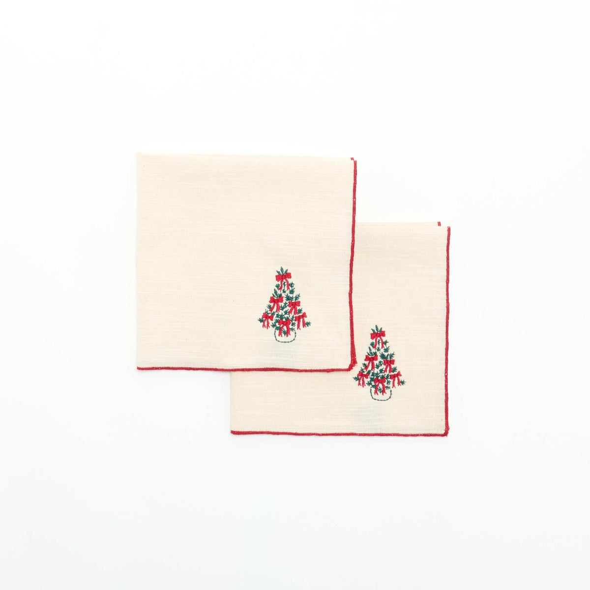 Set of 2 'Christmas' Napkins ECRU