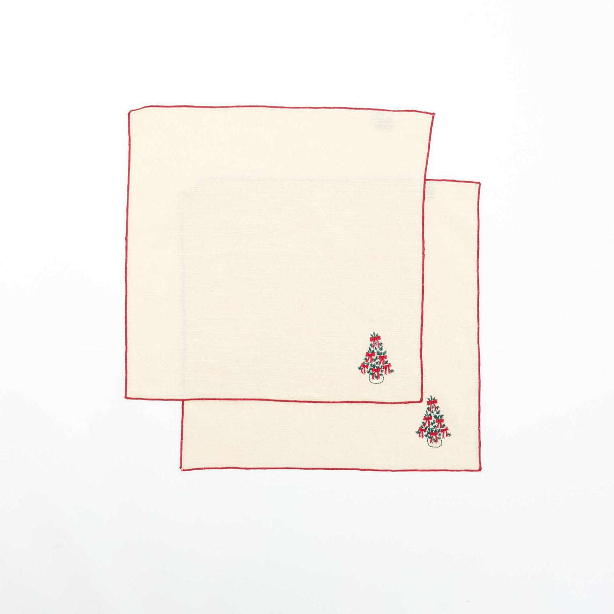 Set of 2 'Christmas' Napkins ECRU