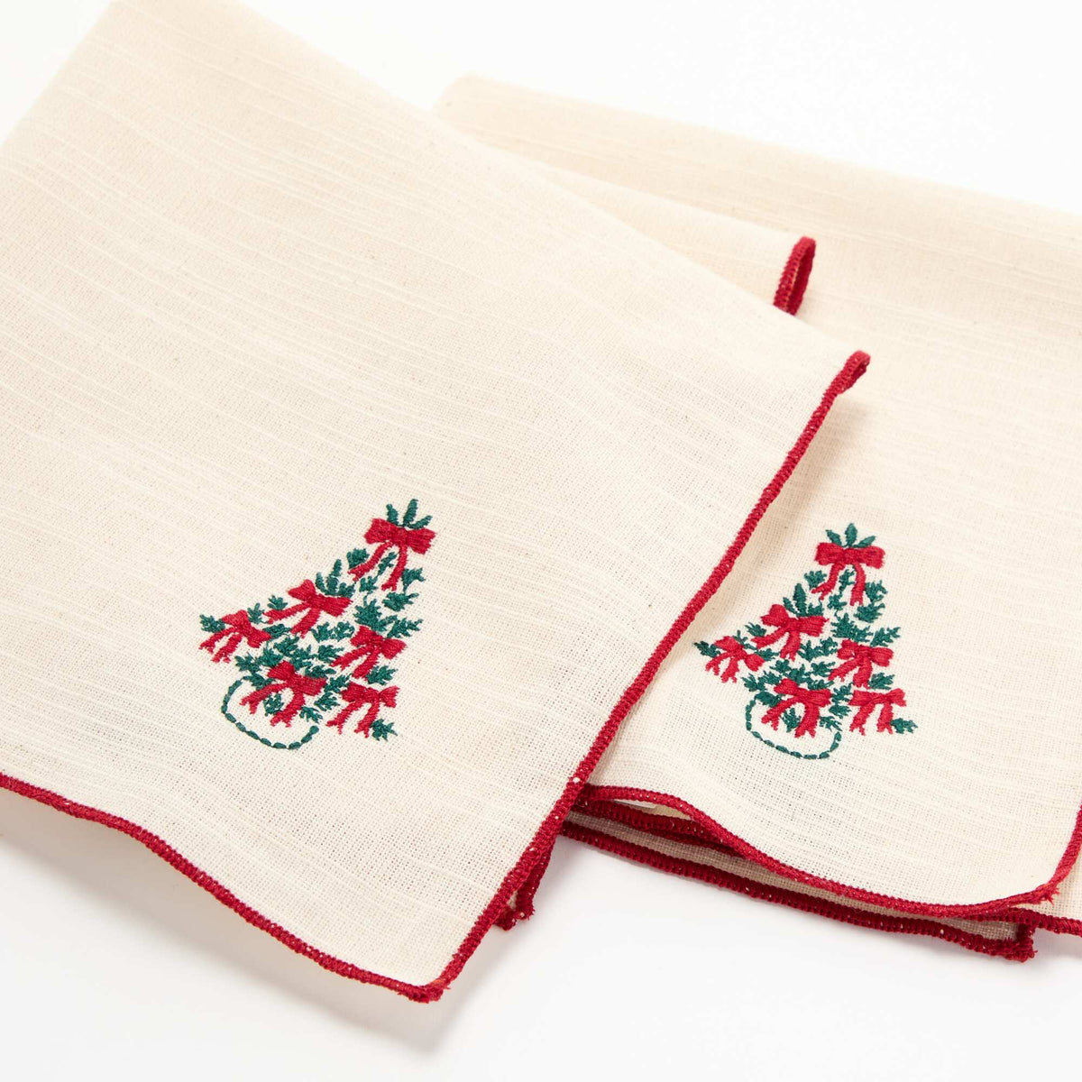 Set of 2 'Christmas' Napkins ECRU