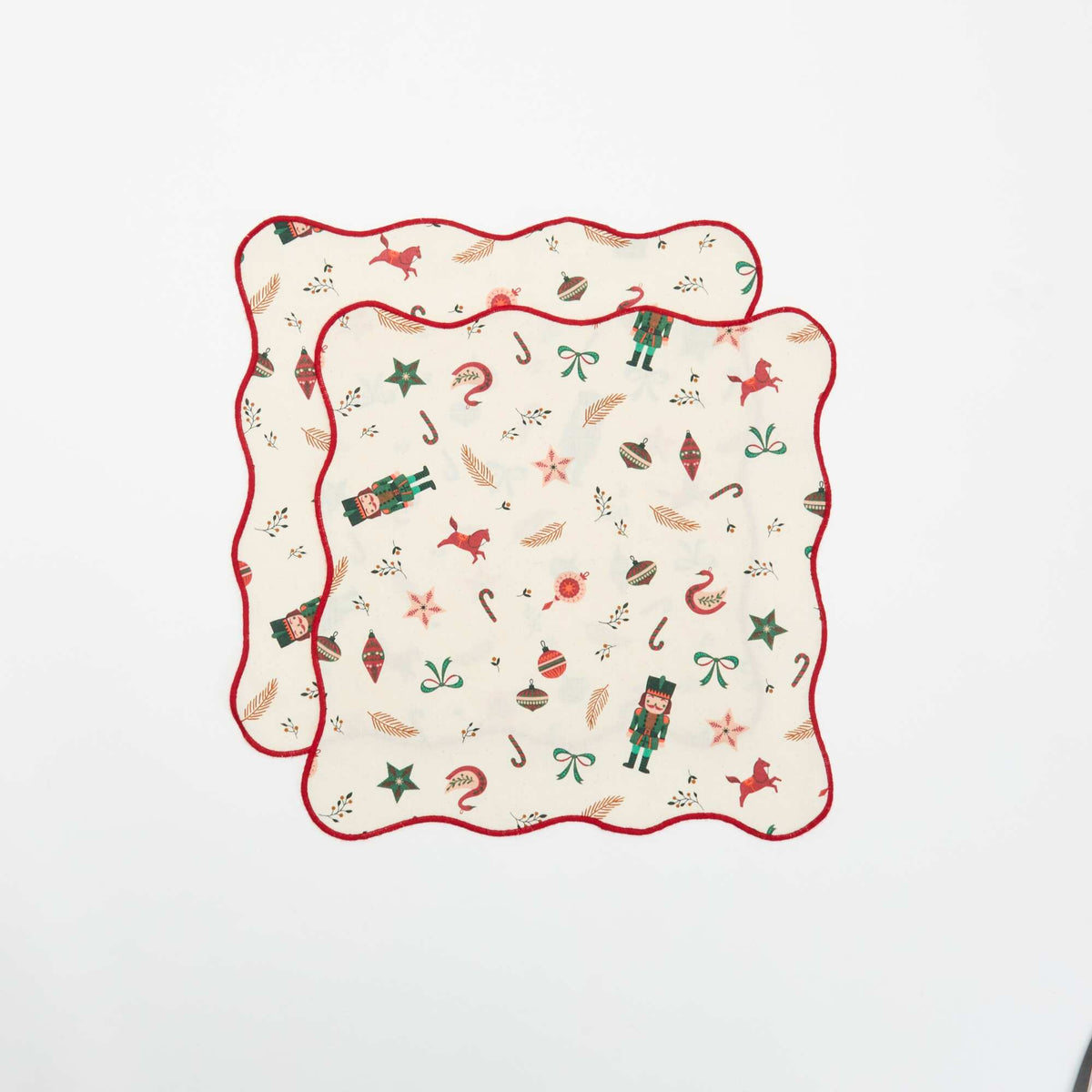 Set of 2 'Christmas' Printed Napkins - KIABI Home ECRU