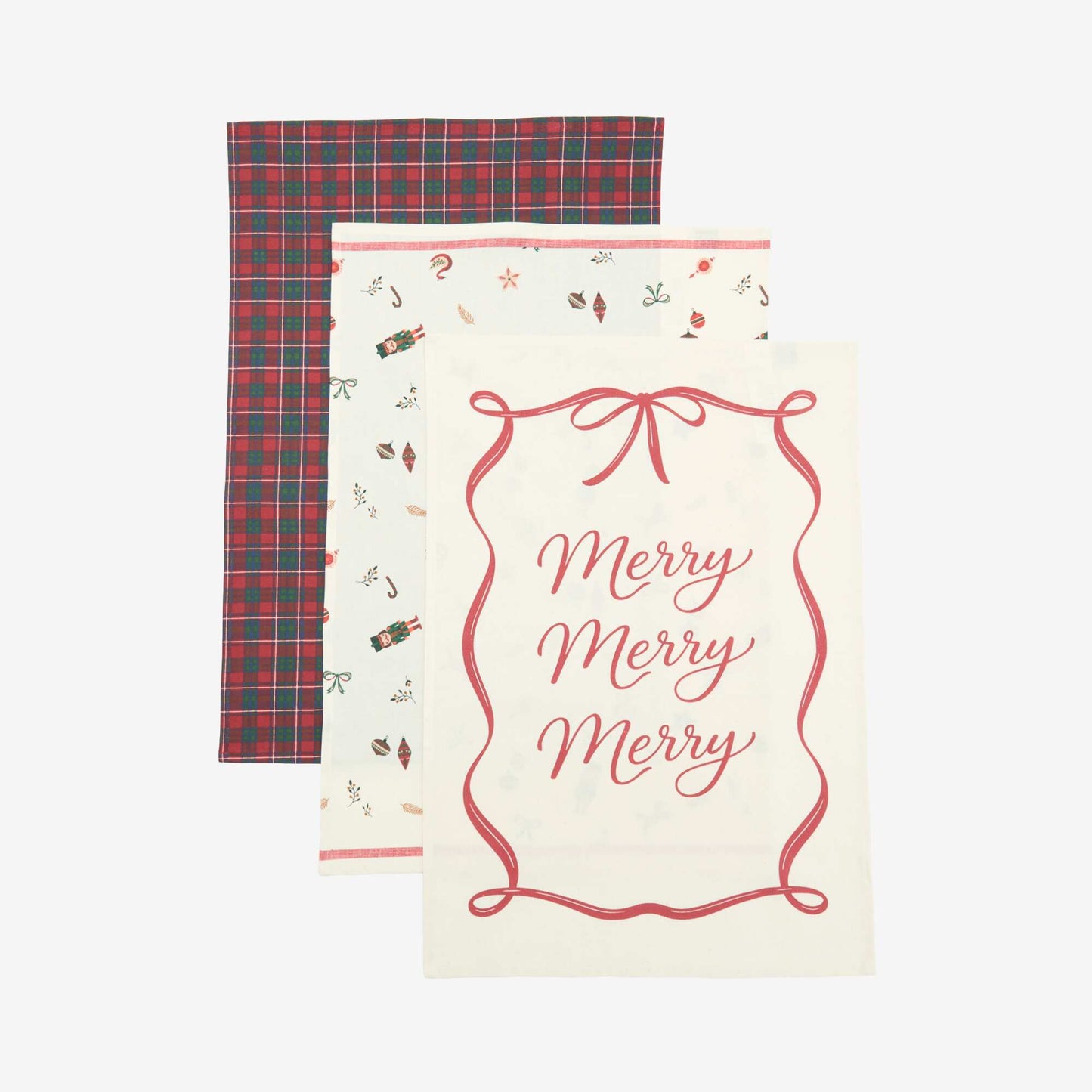 Set of 3 Printed Tea Towels - KIABI Home ECRU