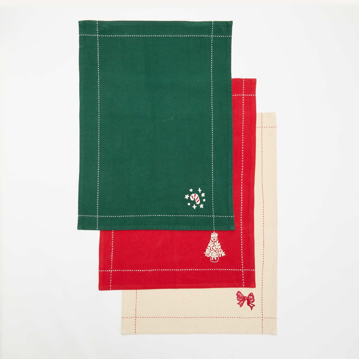 Set of 3 Dish Towels - KIABI Home RED
