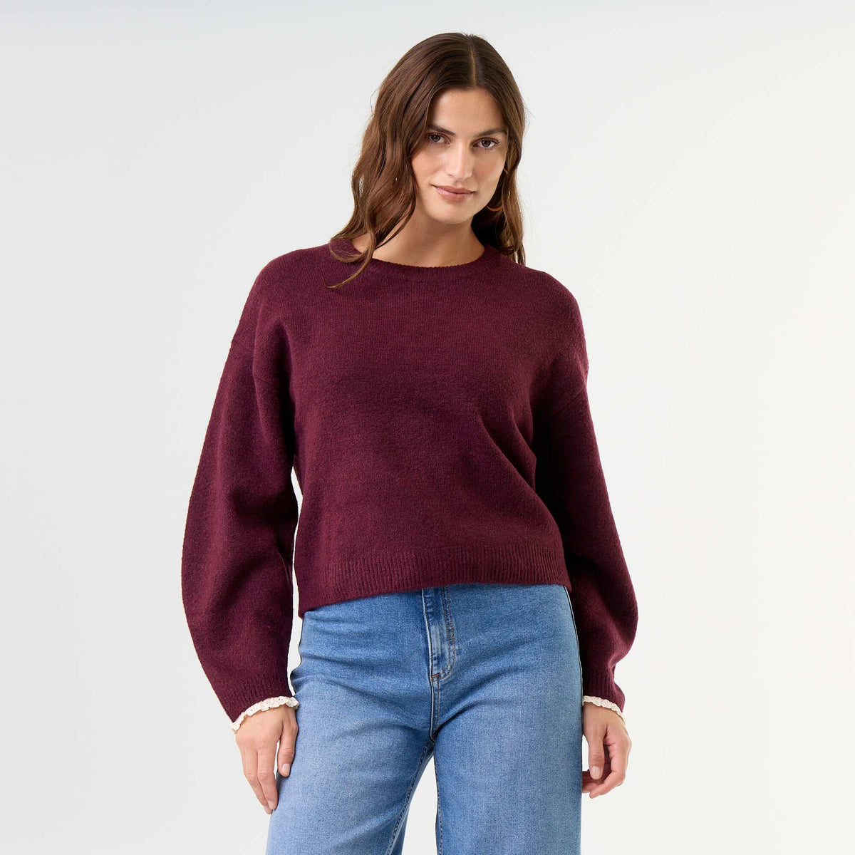 Sweater with matching scarf PURPLE