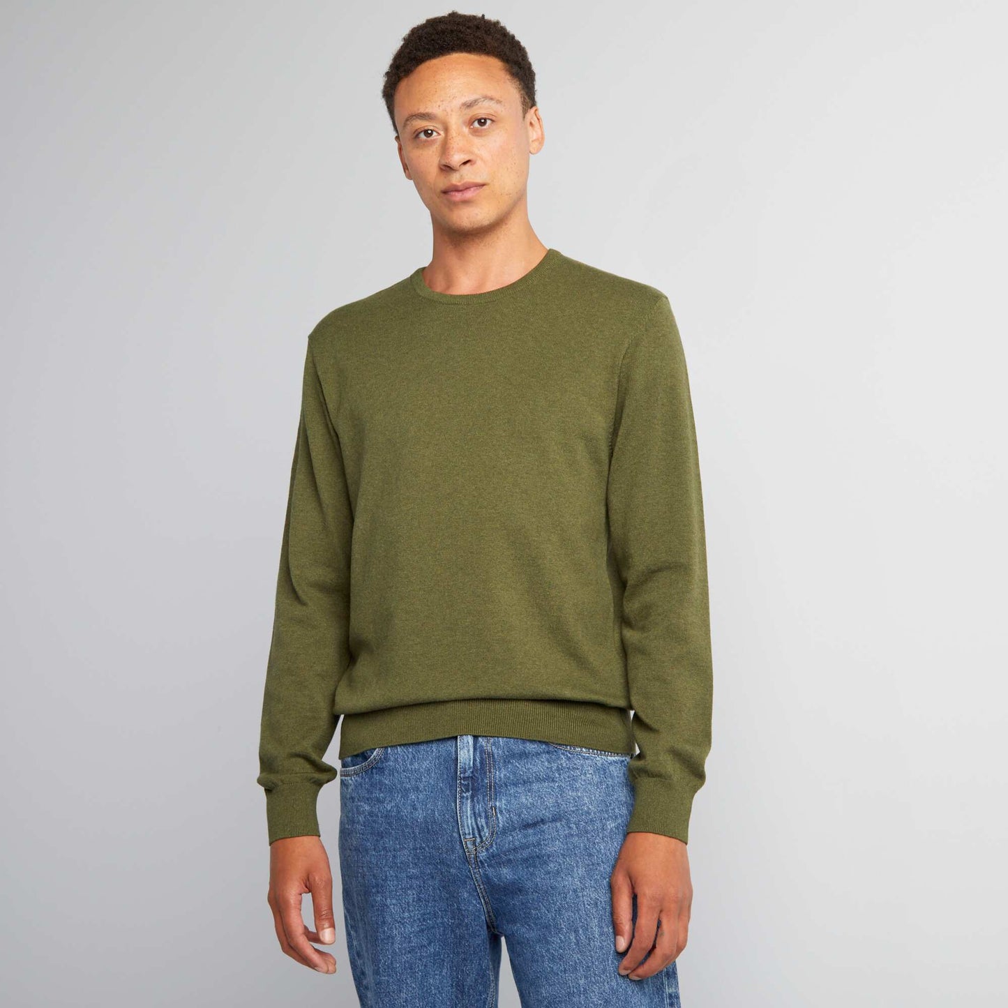 Round neck sweater KHAKI