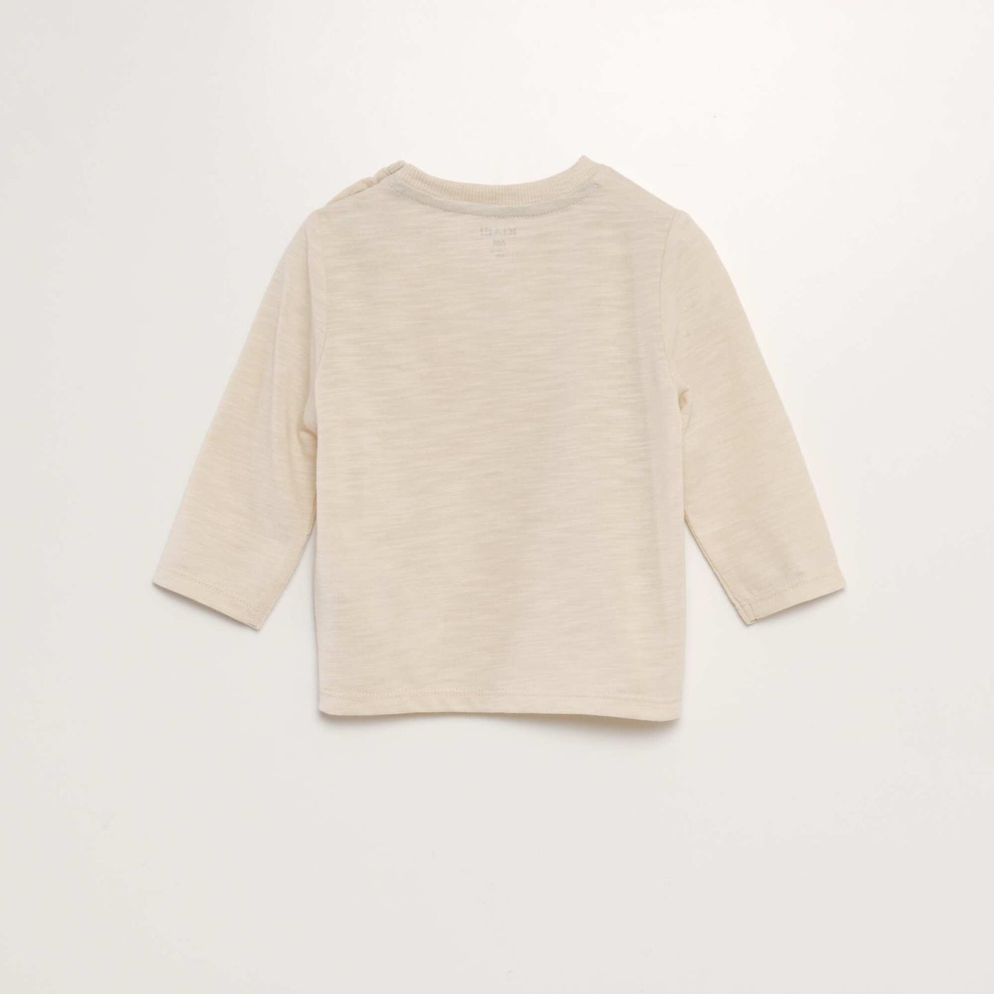 Round neck T-shirt with pocket BEIGE