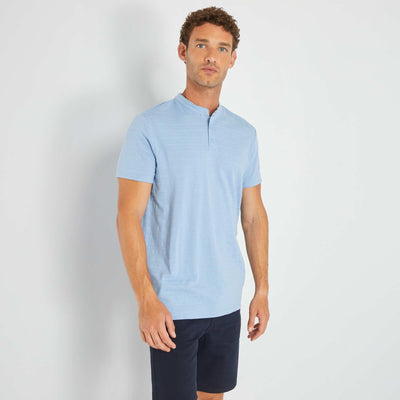 Jacquard knit polo shirt BLUE