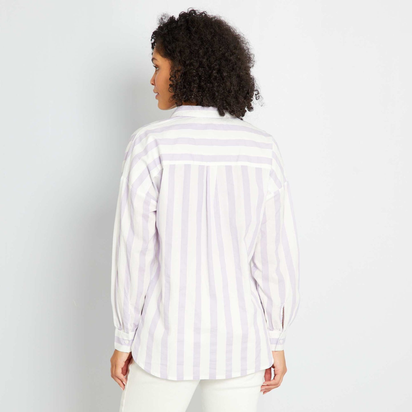 Striped poplin shirt PURPLE