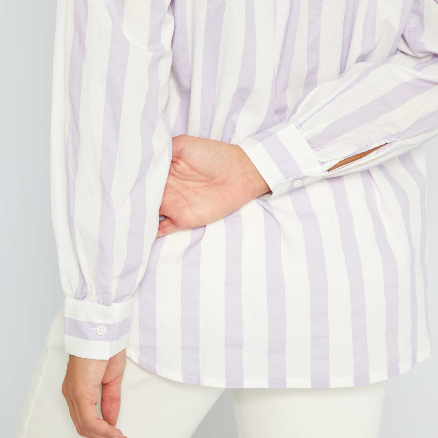 Striped poplin shirt PURPLE