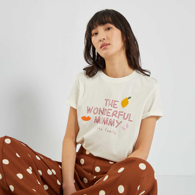 Round neck jersey T-shirt WHITE