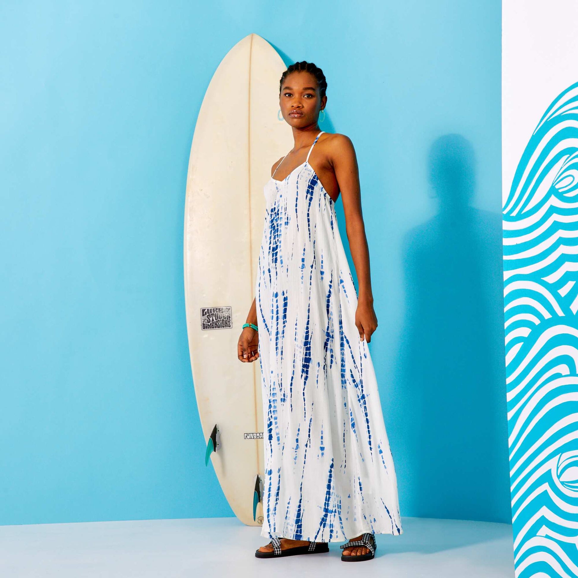 Long tie-dye dress BLUE Kiabi Malte Long tie-dye dress BLUE Kiabi Malte