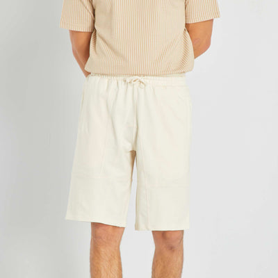 Sweatshirt fabric Bermuda shorts BEIGE