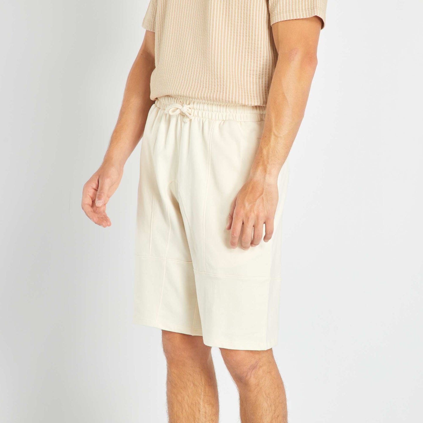 Sweatshirt fabric Bermuda shorts BEIGE