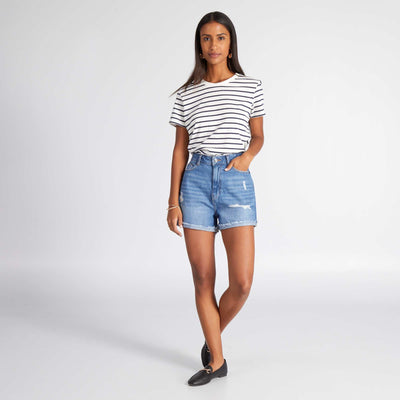 Denim shorts BLUE