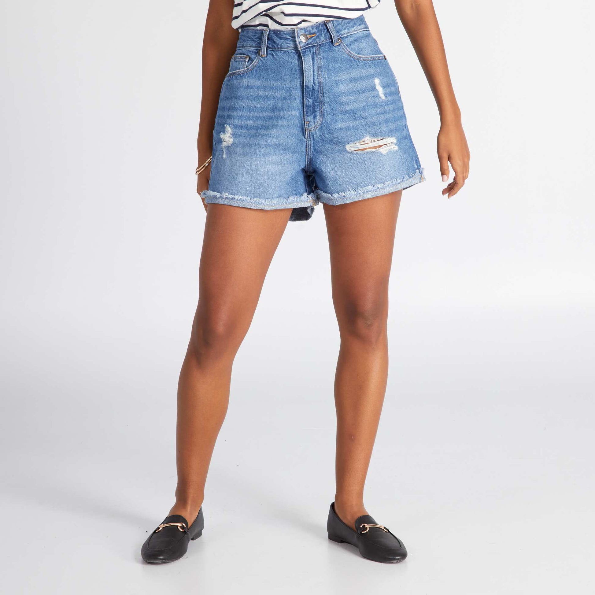 High waist Bermuda shorts - 5 pockets BLUE – Kiabi Malte