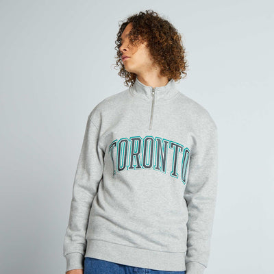 Sweater with high zipped neck GREY