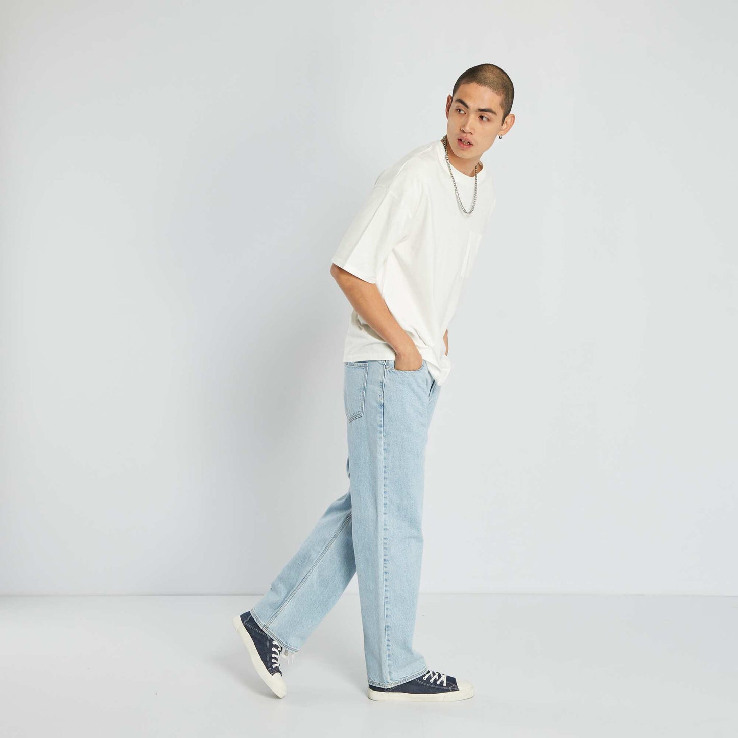 Wide-leg 5-pocket jeans Blue