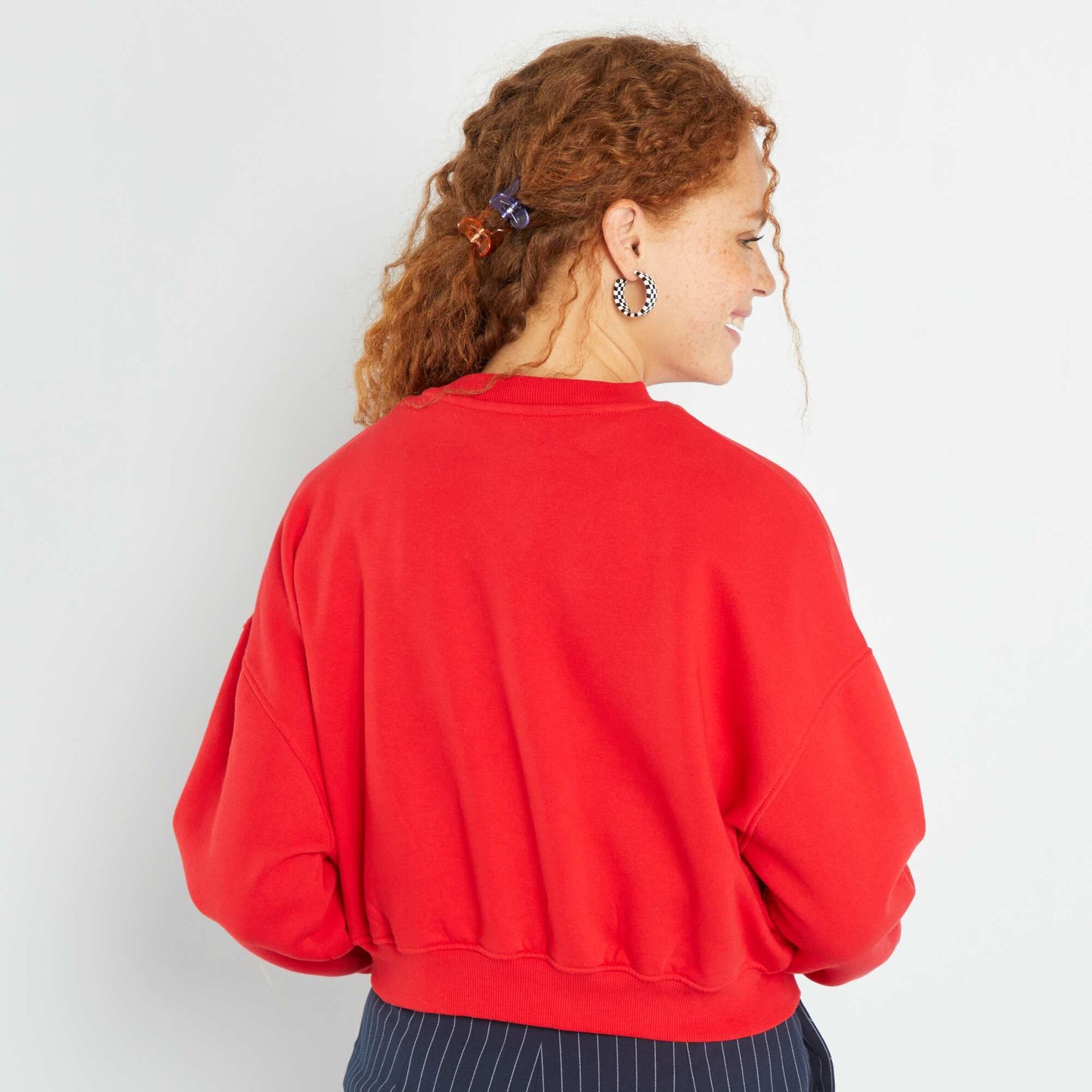 New York round-neck sweatshirt RED