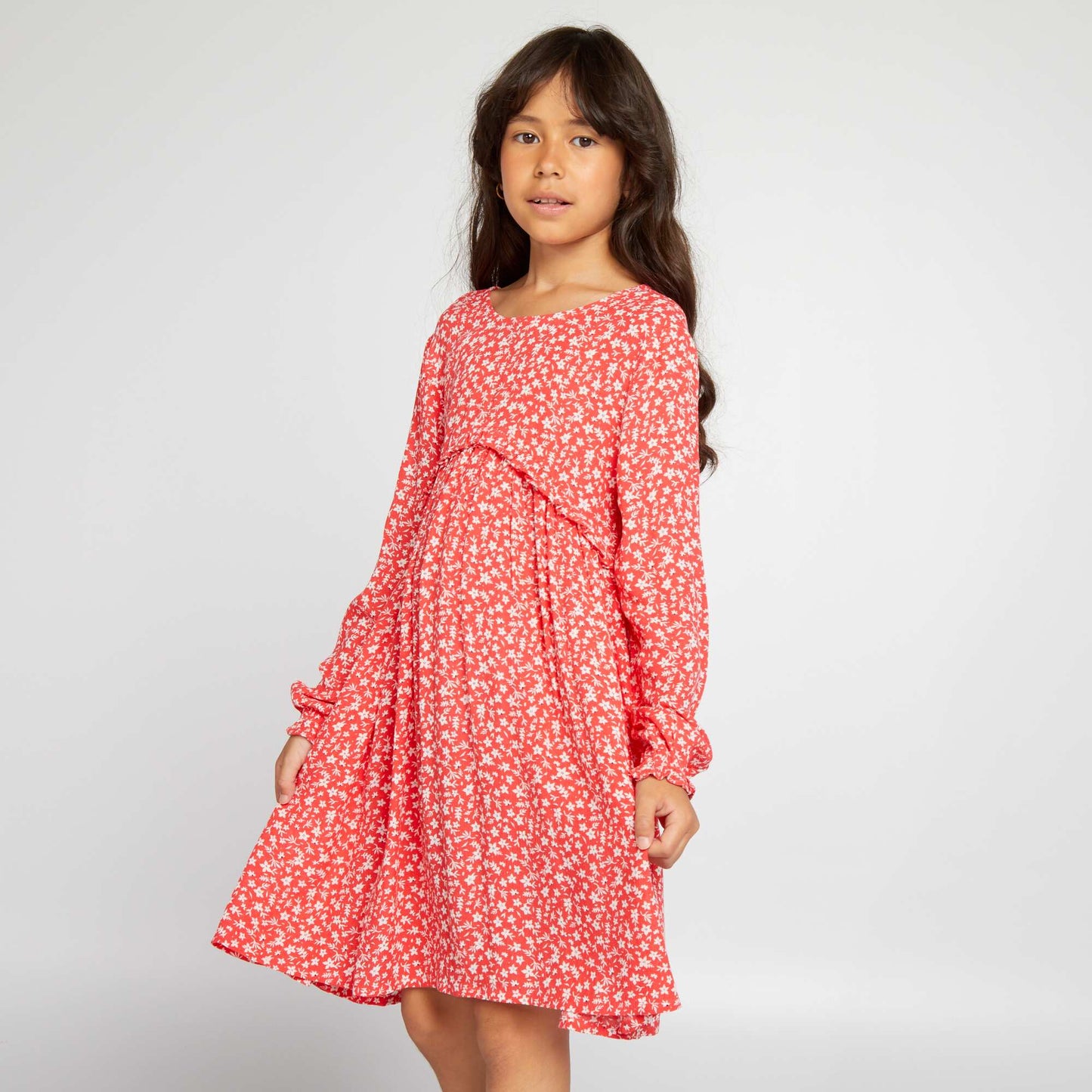 Flowing dress with print RED