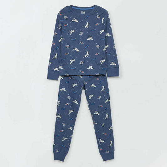 Long pyjamas with all-over print BLUE