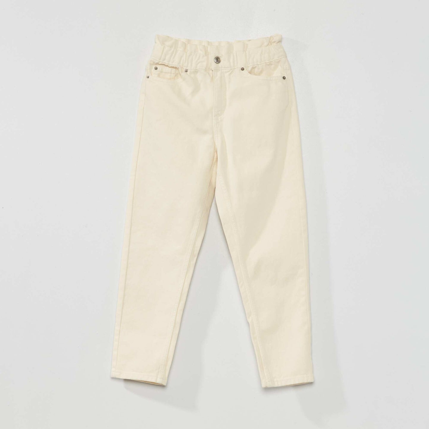Mom-fit denim trousers WHITE