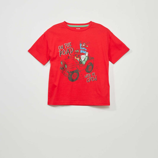 Short-sleeved printed T-shirt RED_CREW