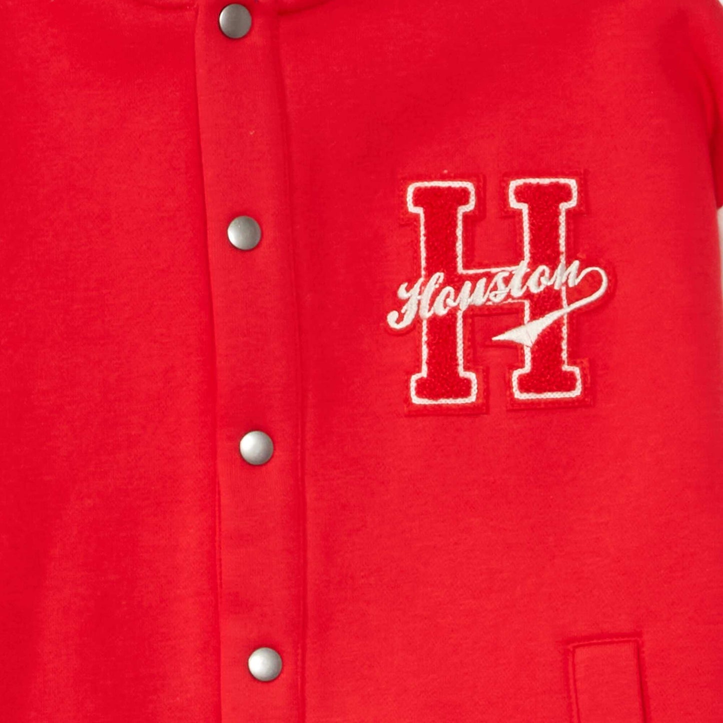 Varsity-style sweatshirt fabric jacket Red