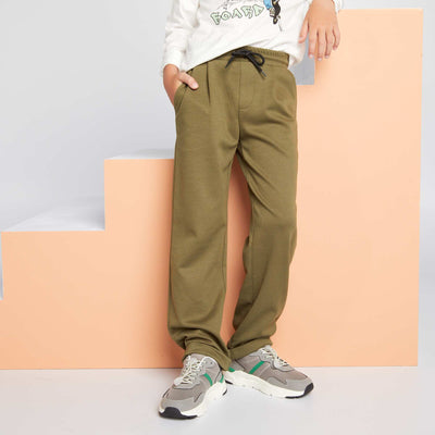 Piqué knit joggers Khaki