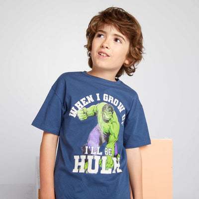 Short-sleeved 'Spiderman' T-shirt BLUE_HULK