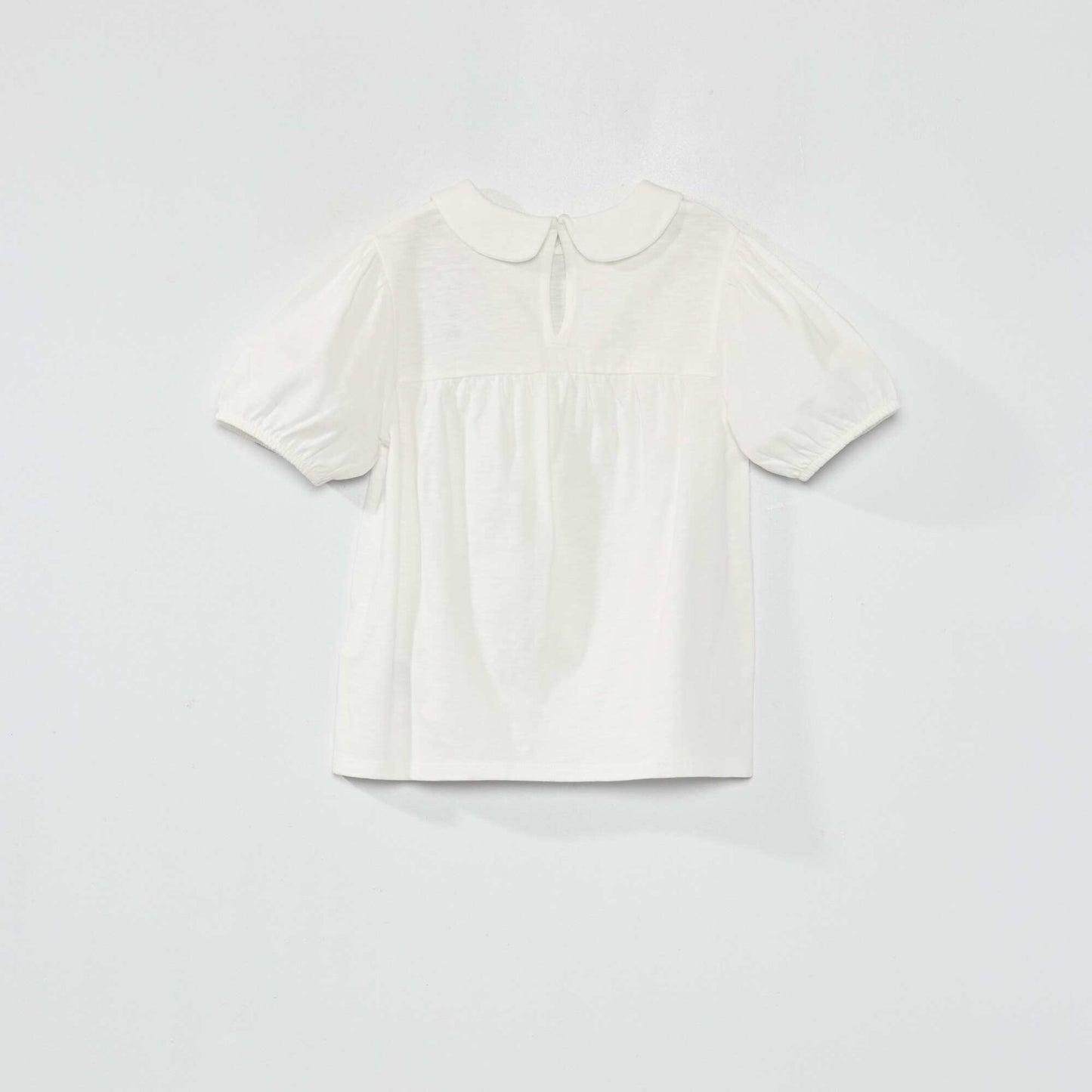 T-shirt with Peter Pan collar White