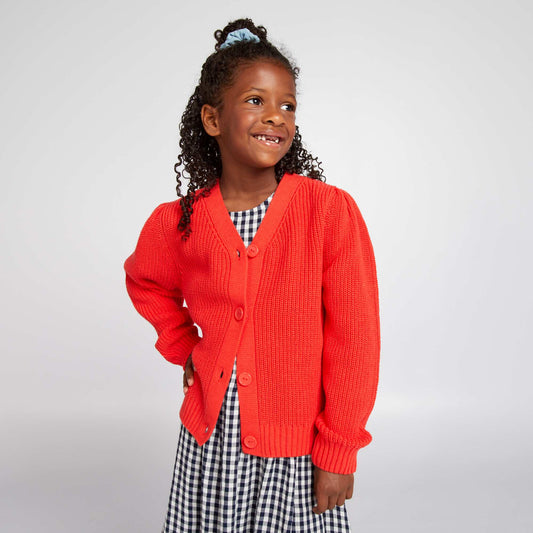 Knitted cardigan red