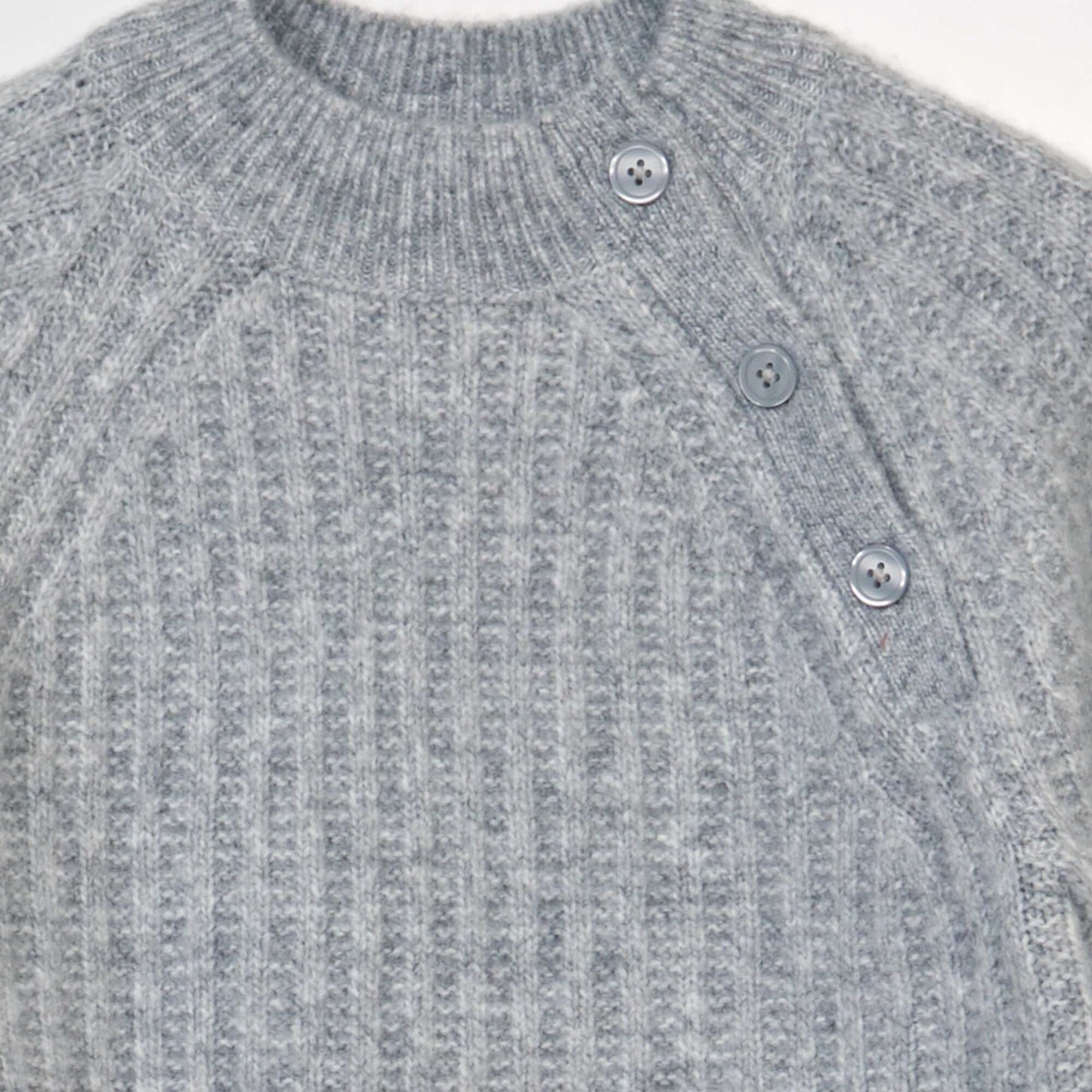 Knit sweater with high neck MIX_GREY