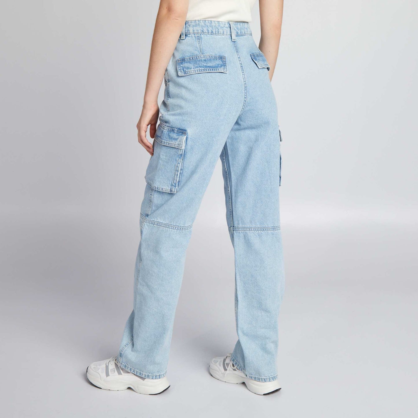 Low-rise denim trousers Blue