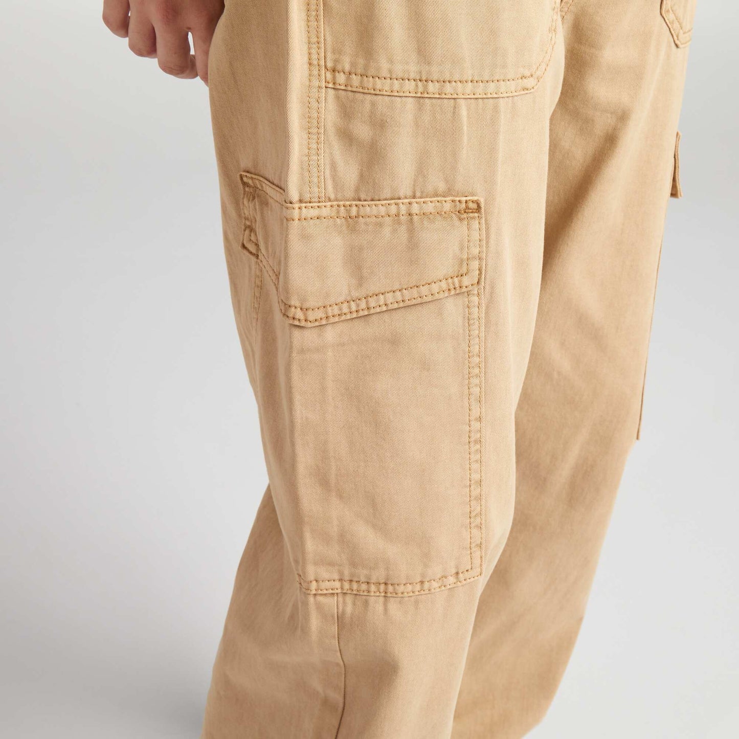 Denim parachute pants Beige