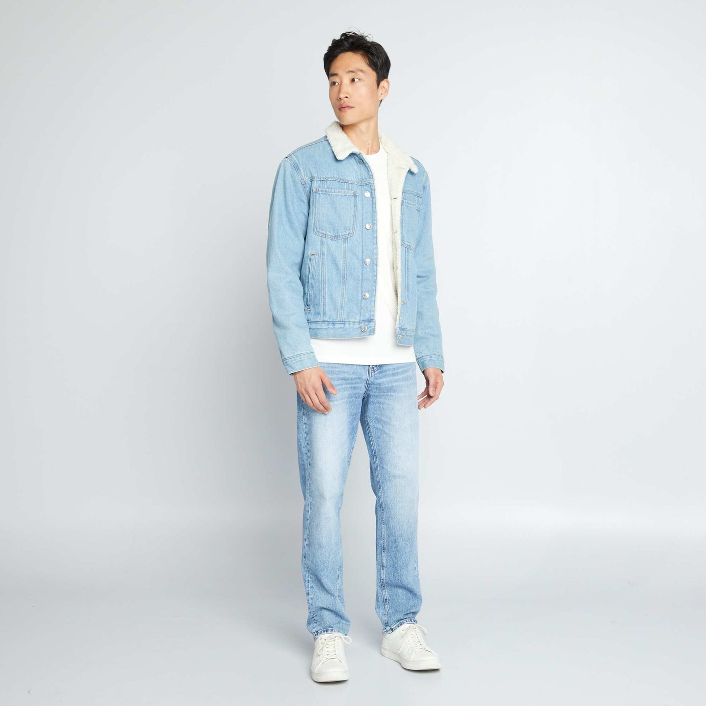 Sherpa-lined denim jacket Blue