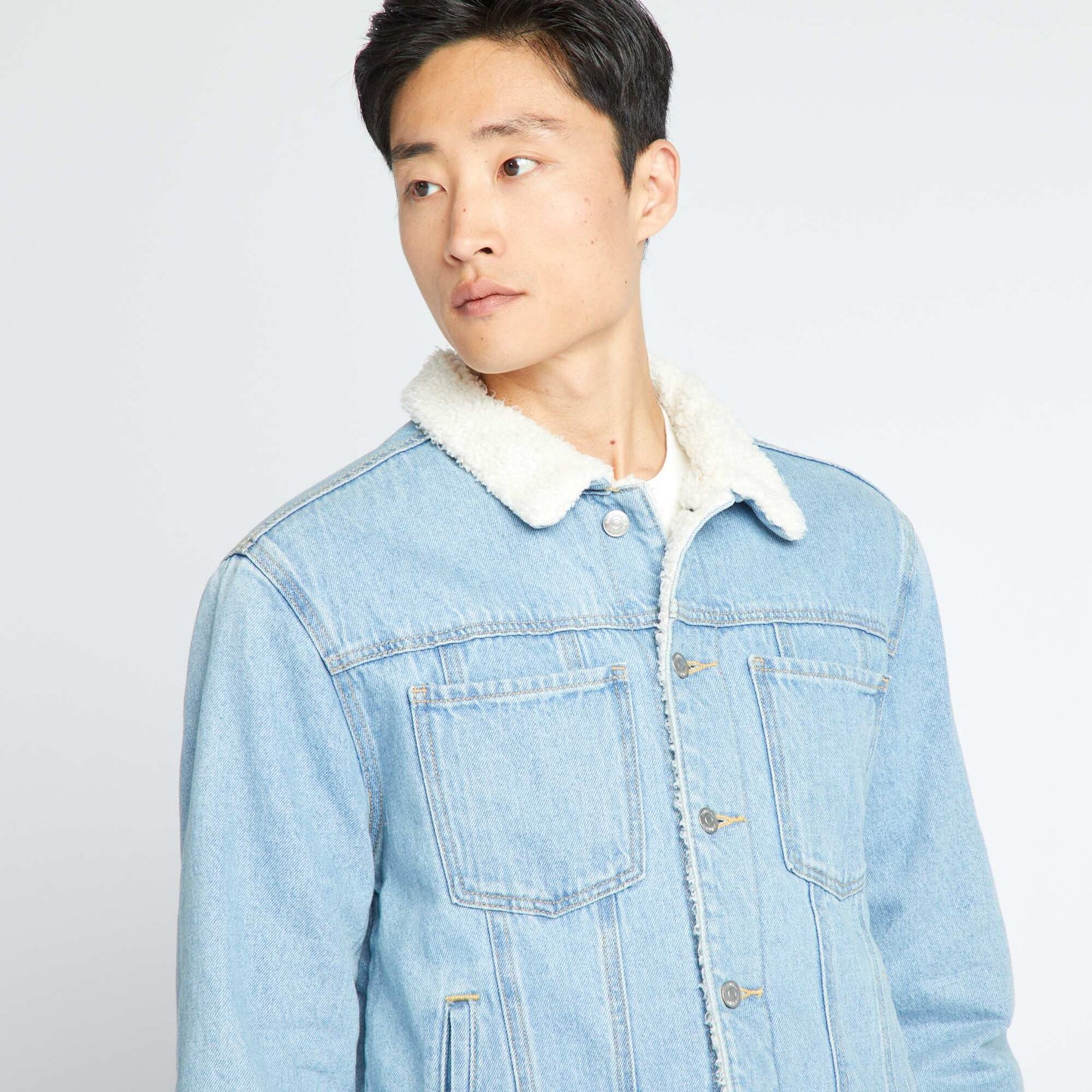 Sherpa-lined denim jacket Blue