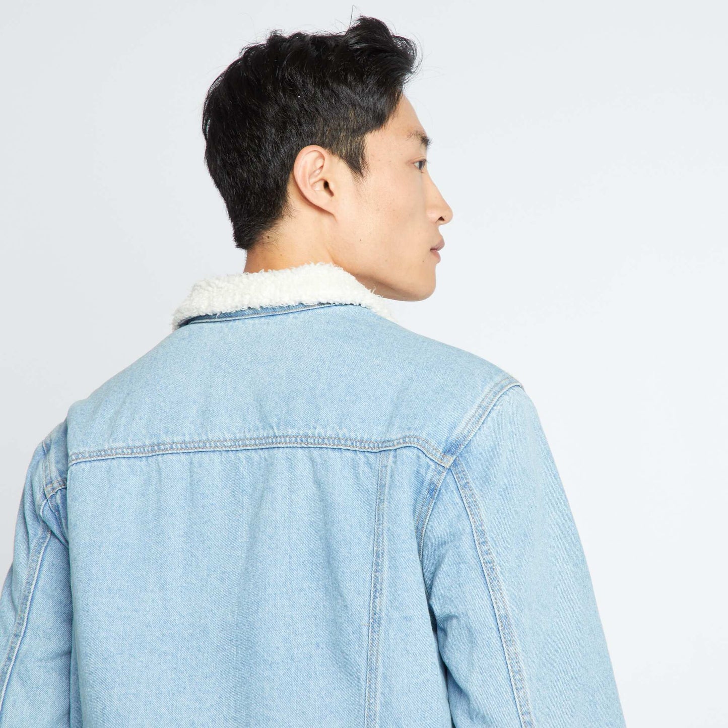 Sherpa-lined denim jacket Blue