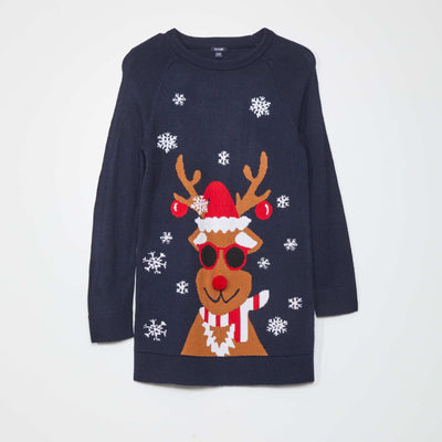 Christmas jumper dress NAVY_KIDNEY