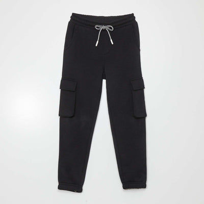 Plain joggers with combat pockets black