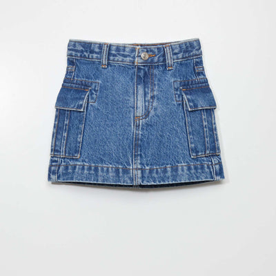 Short denim skirt BLUE