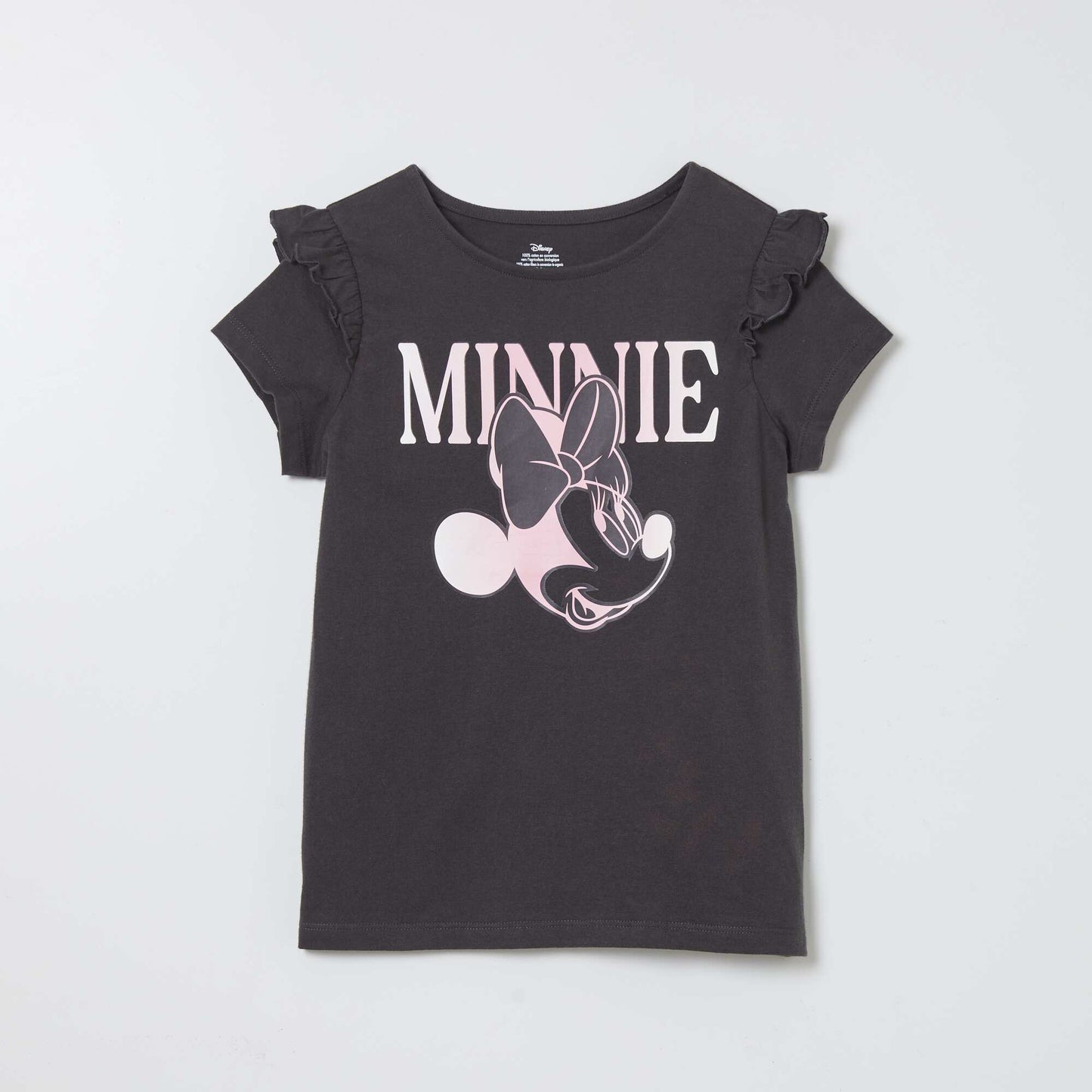 Minnie Mouse T-shirt with ruffled sleeves BLACK