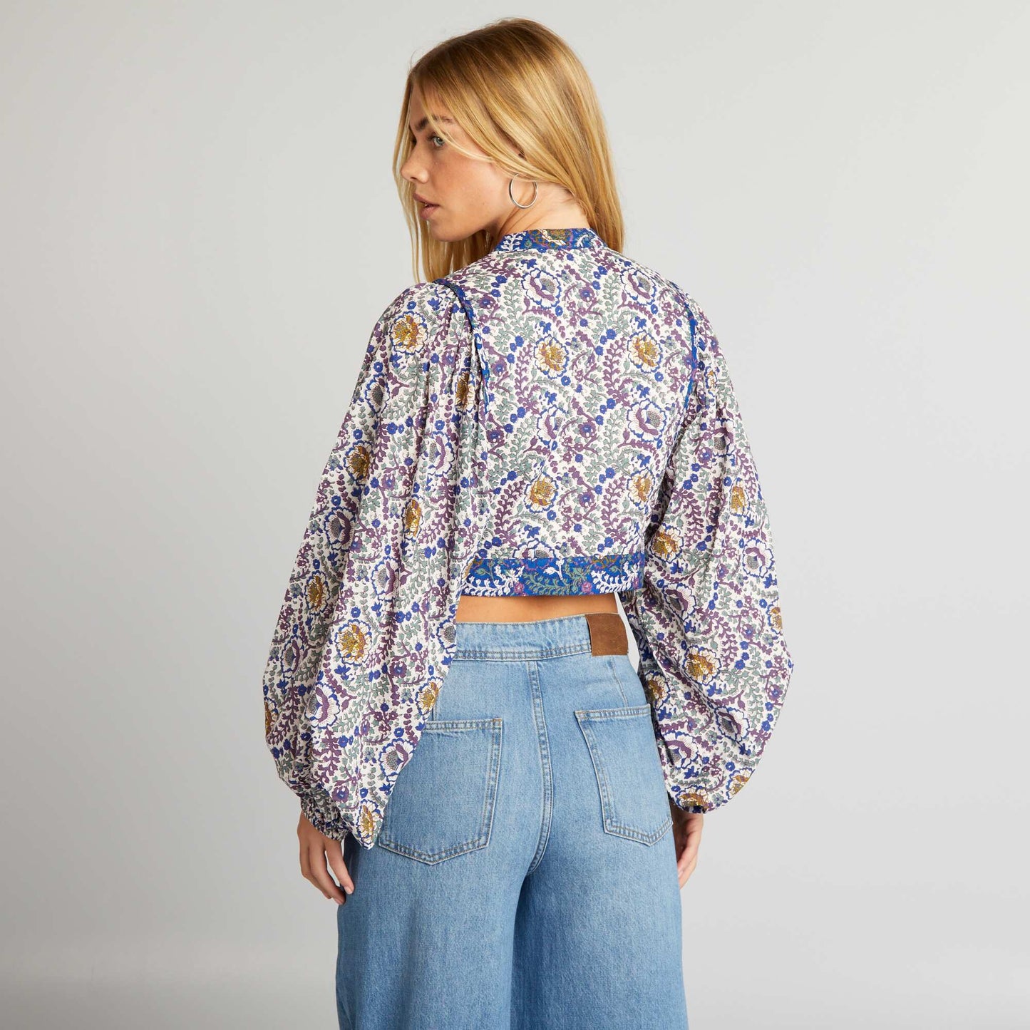 Floral quilted blouse BLUE