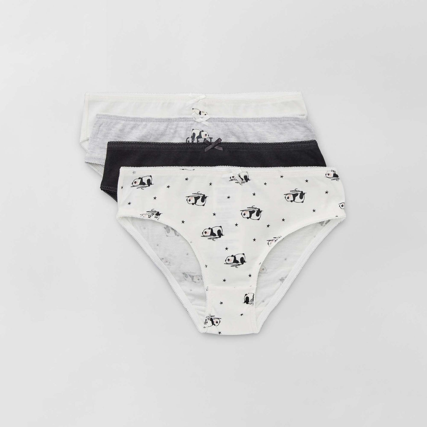 Jersey briefs with pretty bow - Pack of 4 WHITE